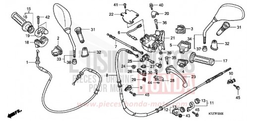 LEVIER DE GUIDON/COMMUTATEUR/CABLE PES125R8 de 2008